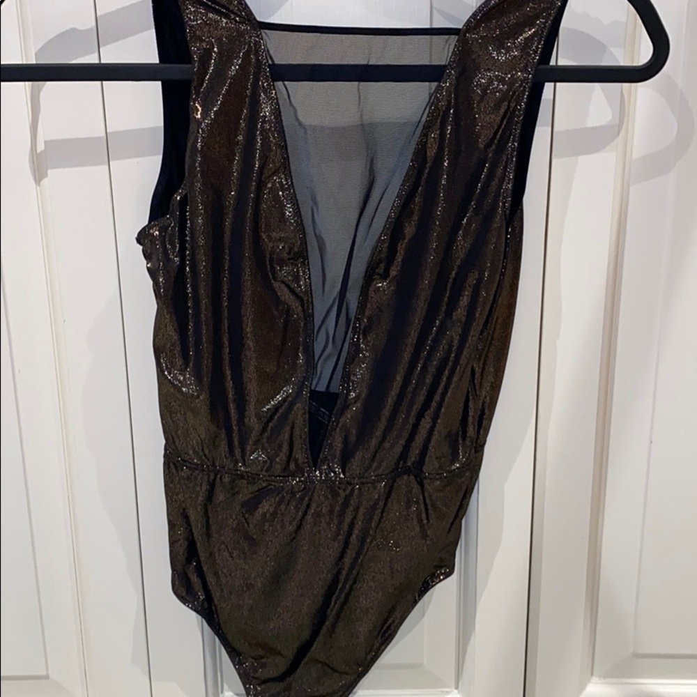 Victoria’s Secret metallic mesh bodysuit nwot